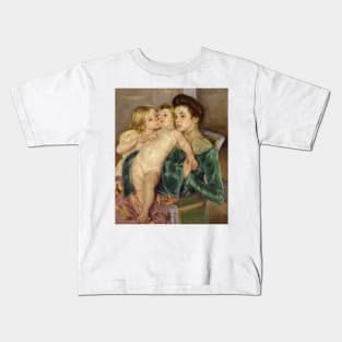 The Caress by Mary Cassatt Kids T-Shirt